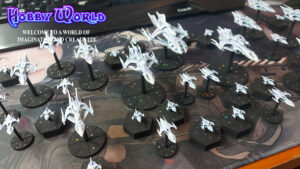 En komplet Babylon 5 White Star flåde til det gamle figurspil "A Call to Arms" fra Mongoose Publishing. Modellerne er printet i resin. Baserne er eget design.