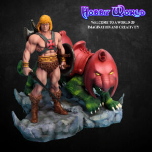 I anledning af den nye Heman film, Collectible model af Heman og Battlecat, printet i resin, airbrushed og håndmalet.